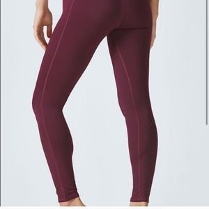 Fabletics Maroon PowerHold 7/8 Leggings Size M